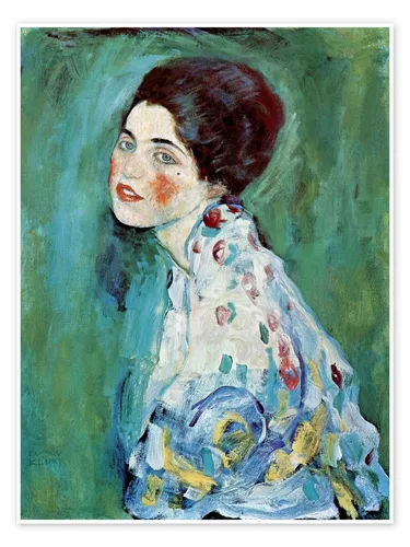 Posterlounge Wandbild Porträt einer Dame, Gustav Klimt, erhältlich als Poster, Leinwandbild, Wandsticker oder Acrylglasbild