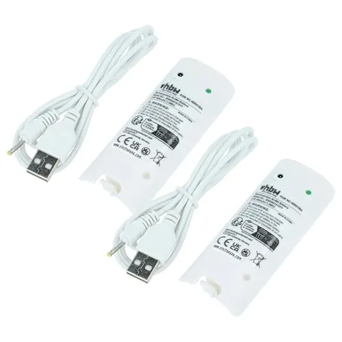 vhbw 2X Akku kompatibel mit Nintendo Wii U Remote Plus Gamepad Controller (400 mAh, 2,4 V, NiMH)