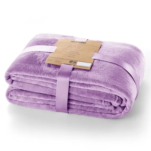 DecoKing Kuscheldecke 160x210 cm lila Decke Microfaser Tagesdecke Fleece weich sanft kuschelig Lilac Mic