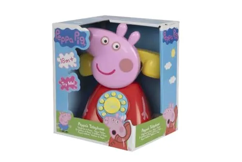 CYPBRANDS Peppa Pig Spielzeug-Telefon für Kinder - Musikalisches Spielzeugtelefon mit Peppa Wutz Melodien, fördert Fantasie und Kreativität. Offizielles Produkt, inklusive Batterien, ideal für gemeinsames Spielen.