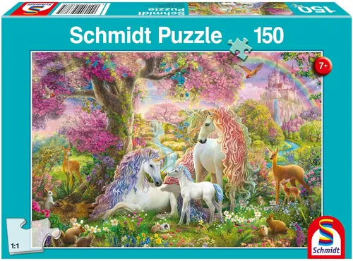 SCHMIDT Puzzle Kvě tiny a jednorož ci 150 dílků