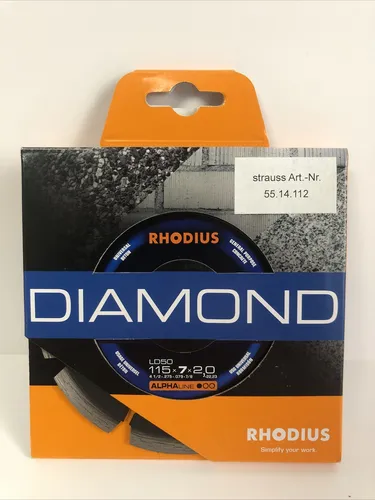 Rhodius 303185 Diamant Trennscheibe LD 50 115x7x2,0x22,23mm Universal Beton