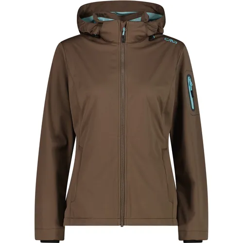 CMP Damenjacke Zip Hood Toffee (Q957) – Ideal für Outdoor-Aktivitäten - Stilvolle und funktionale Damenjacke aus leichtem Softshell-Material. Winddicht, wasserfest und atmungsaktiv – perfekt für Wandern und Alltag.