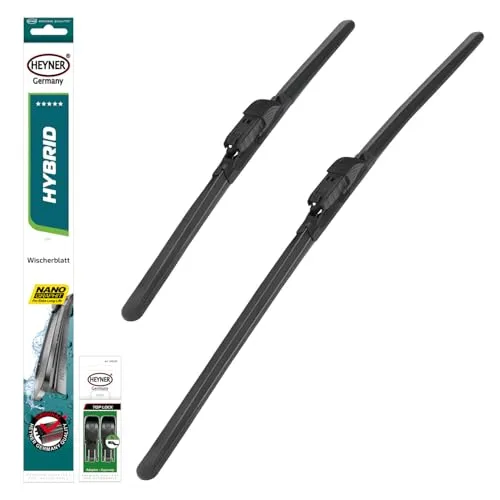 HEYNER® Scheibenwischer-Set 600 mm & 400 mm für Fahrer- & Beifahrerseite - Das HEYNER HYBRID Scheibenwischer-Set bietet optimale Sicht bei jedem Wetter. Es enthält zwei Wischer und ist für zahlreiche Fahrzeugmodelle geeignet. Ideal für eine zuverlässige Reinigung der Frontscheibe.