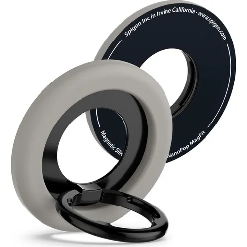 Spigen NanoPop MagFit MagSafe Ring Halterung - 135° Verstellbar - Handy-Griff mit starkem Magneten und hochwertigem Silikon, ideal für komfortables Halten und vielseitige Nutzung beim Ansehen von Videos oder Spielen.