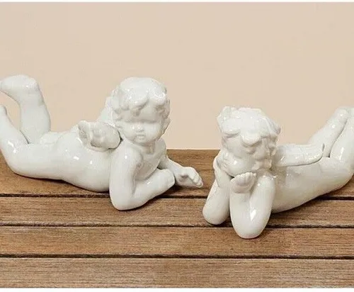 Engel liegend  Porzellan ca 20 cm L Landhaus Barock Stil - Stückpreis