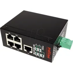 ROLINE 21131155 - 5-Port Fast Ethernet Switch, unmanaged für industrielle Anwendungen, robust und temperaturbeständig von -10°C bis +70°C