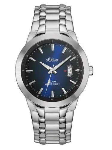 Produktbild s.Oliver Herren-Armbanduhr XL Analog Quarz Edelstahl SO-2823-MQ
