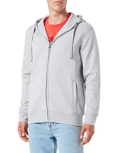 HRM Herren 707 Premium Hooded Jacket I Fair Trade Kapuzenjacke, 320 g/m² I Aus 70% Baumwolle & 30% recyceltem Polyester, Grey-Melange, 5XL