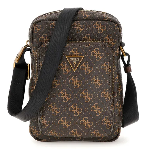 GUESS Vezzola Eco Crossbody Double Umhängetasche - Taschen für Herren, verstellbar und stilvoll in Braun/Ochre, ideal für Freizeitaktivitäten.