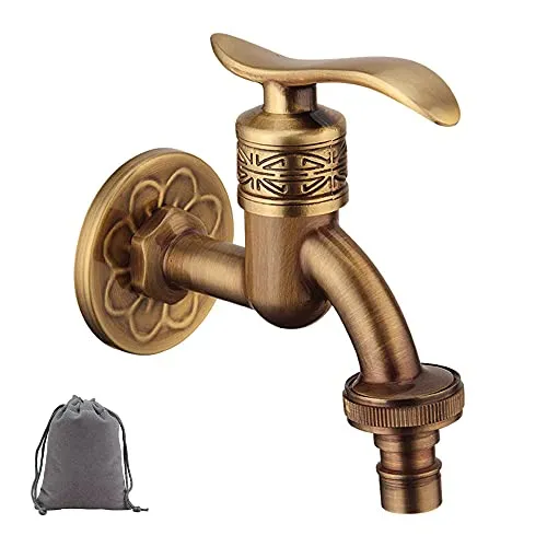 Retro-Wasserhahn aus Messing, Wandmontage, Kaltwasser-Wasserhahn, Waschmaschine, Pool, Garten