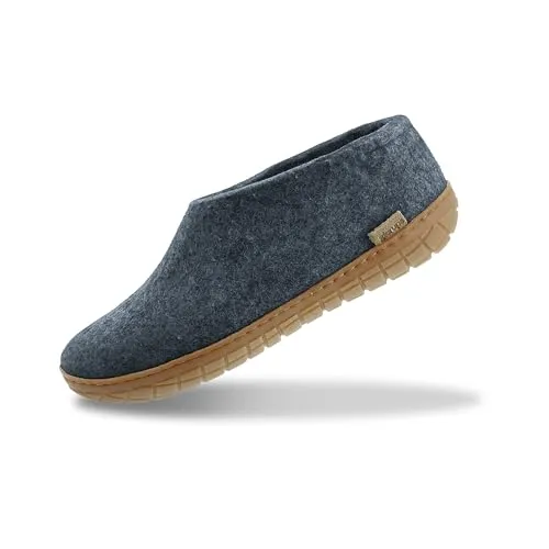 glerups dk Modell A Filzschuh mit Kautschuksohle – Atmungsaktiver Hausschuh in Blau (Gr. 41) - Hochwertiger Hausschuh aus Wollfilz mit Naturkautschuksohle für optimalen Komfort. Atmungsaktiv und hautfreundlich – ideal für entspannte Stunden zu Hause.