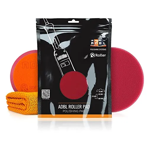 ADBL Roller Pad-R Soft Polierpad - Polierschwamm für Ø75mm Stützteller - Profi Polierpad mit Klettverschluss - Polierschwamm, Auto Polieren, Schwamm Polierteller