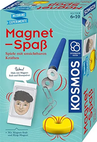 KOSMOS 658137 Magnet-Spaß, Entdecke in spannenden Experimenten spielerisch Magnetismus, mit Magnet-Stab und Ring-Magnet, Experimentierset für Kinder ab 6 bis 10 Jahre, Mitbringsel