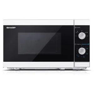SHARP MS01EW Mikrowelle - 800W, 20L Fassungsvermögen, 5 Leistungsstufen und Auftaufunktion für vielseitige Zubereitungsmöglichkeiten