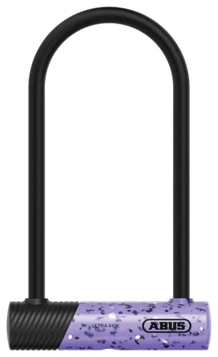 ABUS Bügelschloss 410K Ultra - kompaktes und sicheres Fahrradschloss - Fahrradschlösser - handlich und robust mit praktischer Halterung, bietet hohen Schutz gegen Diebstahl und ist in der auffälligen Farbe Flakeberry Purple erhältlich.