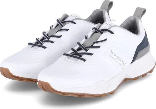 bugatti Herren Low-Top Sneaker - Weiße Schnürschuhe mit Wechselfußbett - Herren-Sneaker mit normaler Weite, ideal für den Alltag und bequem durch das praktische Wechselfußbett.