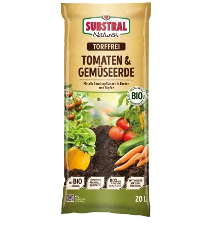 Substral Naturen Bio Tomate & Gemüse Erde Bio & torffrei, 20l - 12 Wochen vorgedüngt
