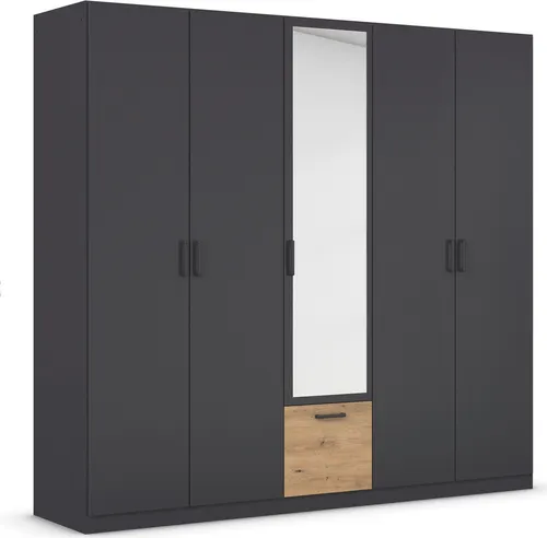 Drehtürenschrank RAUCH BARI mit Spiegel, grau in grau von Rauch