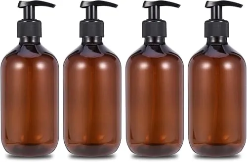 Stück 500ml Seifenspender Pumpspender Plastik, Lotionspender Leer Flasche mit Schwarz Lotion Pumpe Spender für Lotion Duschgel Handseife 4