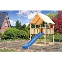 Produktbild Karibu Spielturm Luis Satteldach mit Rutsche Blau