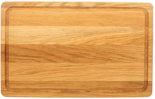 Schneidebrett Hackbrett Tranchierbrett Brett mit Saftrille - Eichenholz L 40 cm