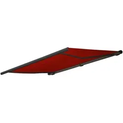 Mendler Elektrische Kassettenmarkise T124, Markise Vollkassette 5x3m ~ Acryl bordeaux-rot, Rahmen anthrazit