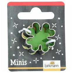 Birkmann Ausstechform Mini Kleeblatt 2.5 cm, Edelstahl silberfarben