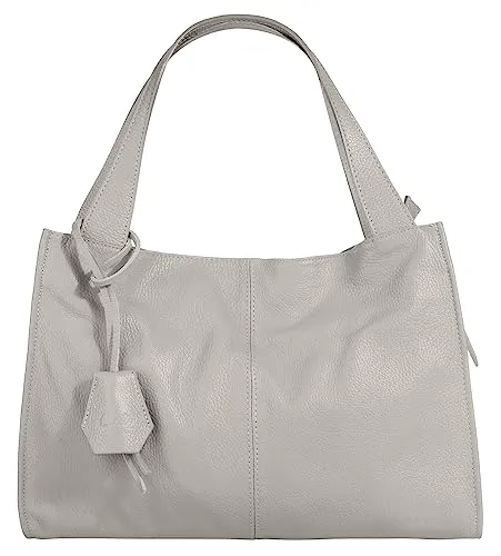 Cluty Shopper Damen 021850 grau - Handtasche aus 100 % Rindleder mit geräumigem Hauptfach und Smartphonefach. Ideal für stilbewusste Frauen, die Funktionalität und Eleganz schätzen.