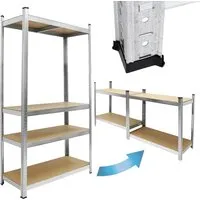 ECD-Germany Werkstattregal Schwerlastregal 160x80 cm - Robustes Lagerregal mit 4 verstellbaren Böden, Tragkraft bis 600 kg, ideal für Werkstätten und Keller. Flexibel und stabil für Ihre Aufbewahrungsbedürfnisse.