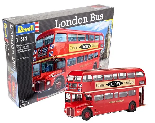 Revell 07651 London Bus Bausatz 1:24 - Sonstige Verkehrsmodelle, detailgetreuer Bausatz des ikonischen Routemaster Busses, der für sein innovatives Design und die offene Einstiegsplattform bekannt ist.