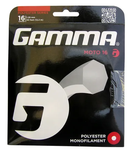 Gamma Tennissaite Moto (Haltbarkeit+Spin) schwarz 12m Set