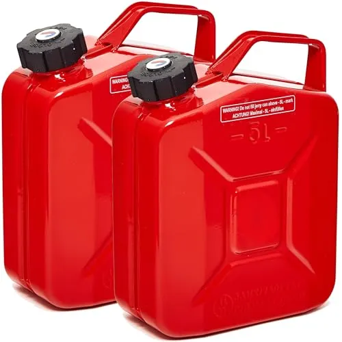 BW® Benzinkanister Metall 2x 5 Liter mit Schraubverschluss von BW
