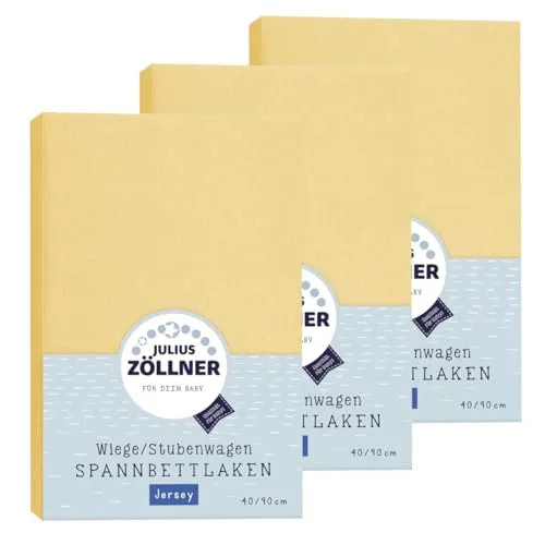 Julius Zöllner Spannbetttuch Jersey 90x40 Banana 3er Pack