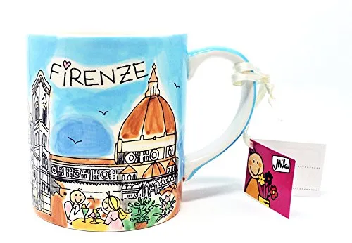 Sunature Keramik Tasse, Handbemalt, Florentine, 9 cm ø 7,5 cm