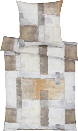 Estella Bettwäsche Eetu Interlock-Jersey Kiesel Größe 1x 155x220 cm + 1x 40x80 cm