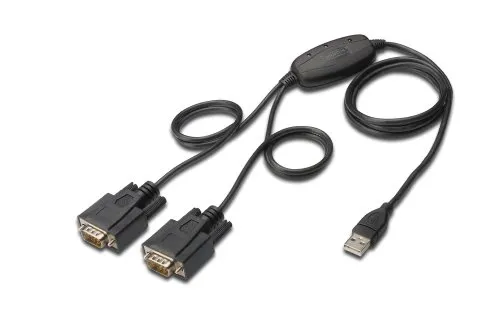 Digitus USB 1.1 Seriell Adapter - Computer-Adapter, verbindet bis zu zwei serielle Geräte über USB-Port und bietet hohe Kompatibilität mit Übertragungsraten von über 1Mbps.