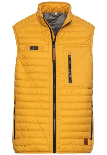 camel active Herren Steppweste Gelb - Funktionsjacke mit wasserabweisendem, winddichtem Material und leichtem Futter. Ideal für aktive Männer, die Komfort und Stil schätzen.