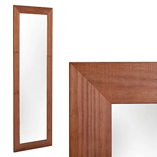 LEBENSwohnART Wandspiegel Dark-Brown 160x60cm - Eleganter Ganzkörperspiegel aus Holz in Dark-Brown, ideal für jedes Zuhause. Inkl. flexibler Aufhängevorrichtungen und sicherer Speditionslieferung.