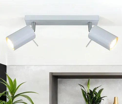 Licht-Erlebnisse Deckenstrahler ETNA Weiß 15cm hoch - Moderne Deckenleuchte für Wohnzimmer, Küche und Flur mit individuell einstellbarer Lichtwirkung durch dreh- und schwenkbaren Leuchtenschirm.