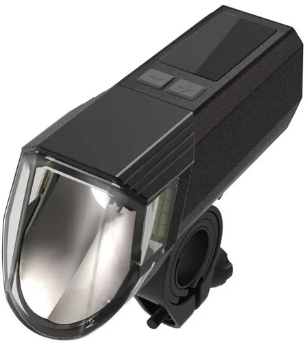 Prophete LED-Batteriescheinwerfer 100 Lux - Fahrradbeleuchtung mit 4 Helligkeitsstufen, integrierter Powerbank-Funktion und werkzeugfreier Montage – ideal für sicheres Fahren bei Dunkelheit.