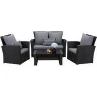 MeXo Poly Rattan Balkonmöbel Set für 4 Personen von MeXo