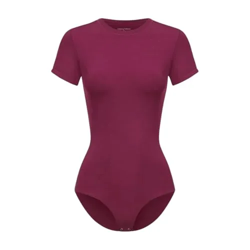 creamy fabrics Damen Figurformender Shapewear T-Shirt Bodysuit – Nahtloser Body für perfekten Sitz - Eleganter T-Shirt Bodysuit, der unter enger Kleidung unsichtbar bleibt. Mit gezielter Bauch- und Taillenkontrolle für eine schlanke Silhouette. Bequemer Druckknopfverschluss und atmungsaktiver Baumwollzwickel für hohen Tragekomfort.