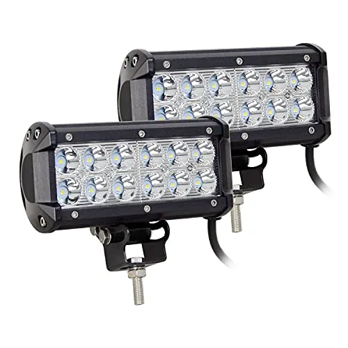 Auxtings LED Arbeitsscheinwerfer 7 Inch 36W Cree LED Zusatzscheinwerfer 3600LM Auto Scheinwerfer Offroad Flutlicht Spotlight 6000K Wasserdicht IP67 Arbeitslicht 12V (2 Stück)