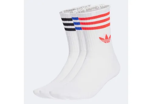 adidas Originals Sportsocken 3S CREW S 3P (3-Paar) für Laufen, knöchellang, mit 3-Streifen und Trefoil Logo