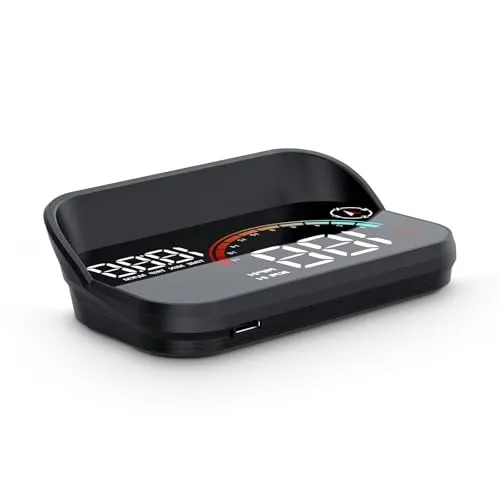 AMHVMU M22 Head Up Display Auto - GPS Geschwindigkeitsmesser Auto mit Digitaler Anzeige（Geschwindigkeit km/h, Zeit）, Universell für Alle Fahrzeuge