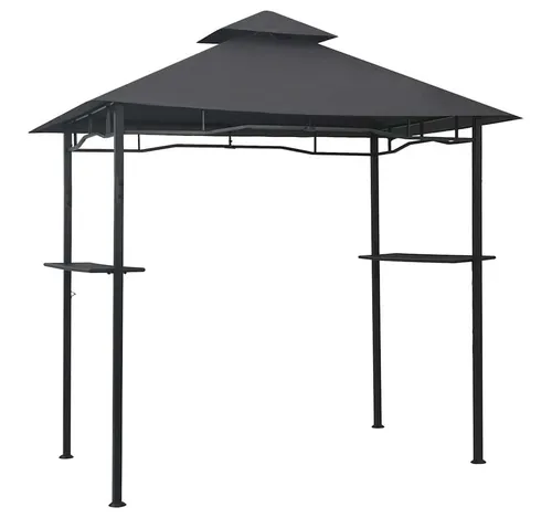furnicato Grillpavillon Anthrazit 240 x 150 x 255 cm mit Stahlrahmen und