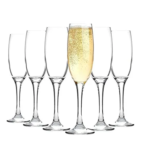 Argon Tableware 24 x 220 ml Champagnerflöten - Klassische Serie - moderner Stil, spülmaschinenfest, Festliche Glas-Trinkflöten für Champagner, Prosecco, Sekt