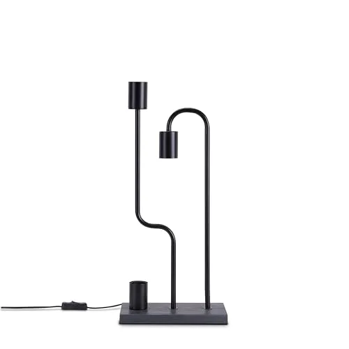 Paco Home Vintage Tischlampe E27 – Moderne Holzleuchte für Wohnzimmer & Schlafzimmer - Stilvolle Tischlampe im industriellen Design aus robustem Stahl und edlem Holz. Ideal für eine gemütliche Atmosphäre in jedem Raum. E27-Fassungen für individuelle Leuchtmittelwahl.