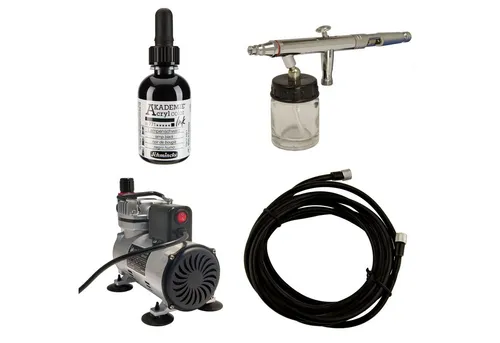 Airbrush-City Airbrush-Kompressor AC 18C + ABC-182 Airbrushpistole + Farbe Airbrush Starter Set 81512